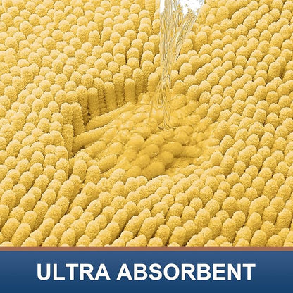 Smiry Luxury Chenille Bathroom Rugs 47x20, Extra Soft and Absorbent Shaggy Bath - Image 4