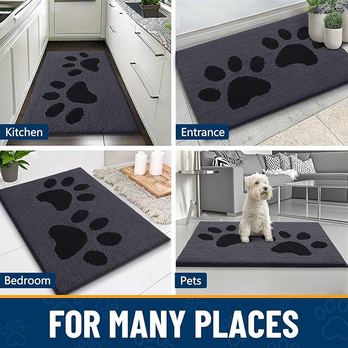 Smiry Dog Door Mat for Muddy Paws, Absorbs Moisture and Dirt, Low-Profile - Image 8