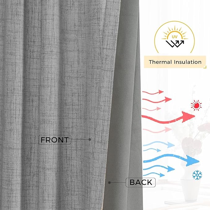 INOVADAY Thermal Sliding Door Curtains 100% Blackout Curtains - Image 6