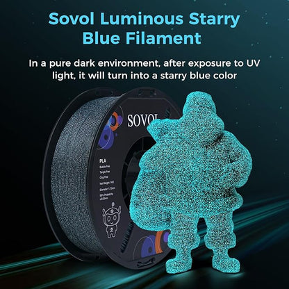 Sovol 3D Printer Luminous Filament, Glow in The Dark PLA 1kg Spool 3D Printing - Image 2