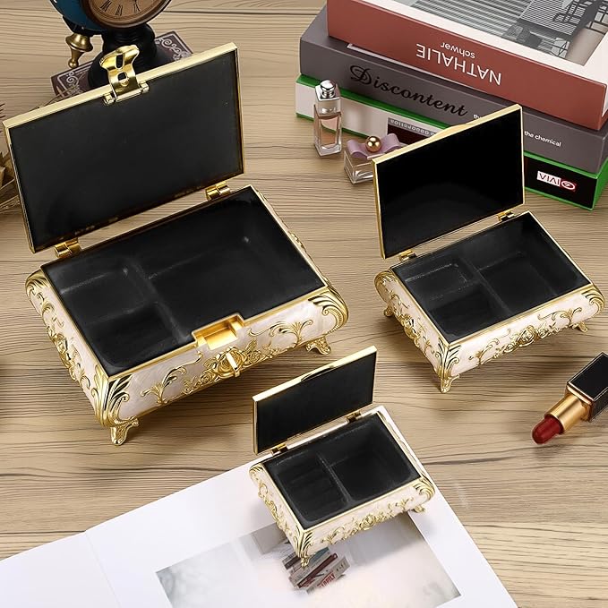 Hipiwe Jewelry Storage Chest Rectangular Keepsake Storage Box Trinket - Image 8