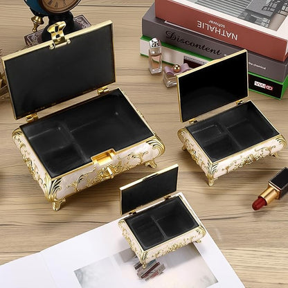 Hipiwe Jewelry Storage Chest Rectangular Keepsake Storage Box Trinket - Image 8