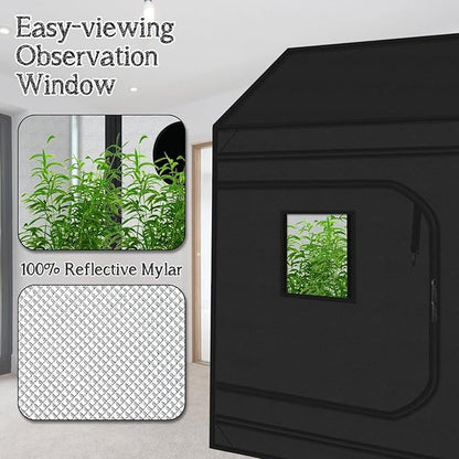 zazzy 4x8 Grow Tent, Lightproof Roof Cube Mylar Hydroponic Growing Tent - Image 4
