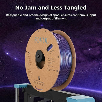Sovol Silk PLA Filament with Blue Glitter 1kg 1.75mm, Color Changeable 3D - Image 4