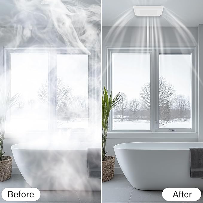 2 In 1 Bath Fan With LED Light, 25W Ceiling Mount Ventilation Fan and Light - Image 6
