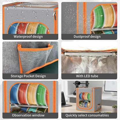 3D Printer Filament Storage Box- 2 Tiers Metal Filament Storage Rack - Image 4