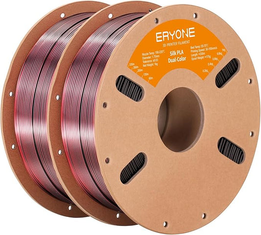 ERYONE Silk Dual Color PLA Filament 3D Printer 1.75mm +/- 0.03mm, Bicolor by ERYONE