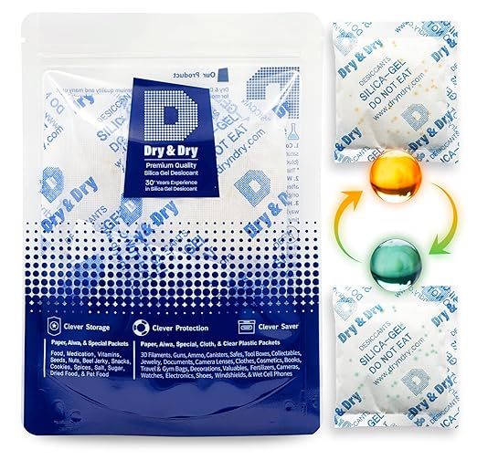 Dry & Dry 50 Gram Orange Indicating Mixed Silica Gel Packets by DryDry