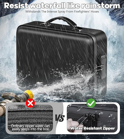 Fireproof Document Box, Hard Case Highly Flame-Resistant Fire Proof Waterproof - Image 7