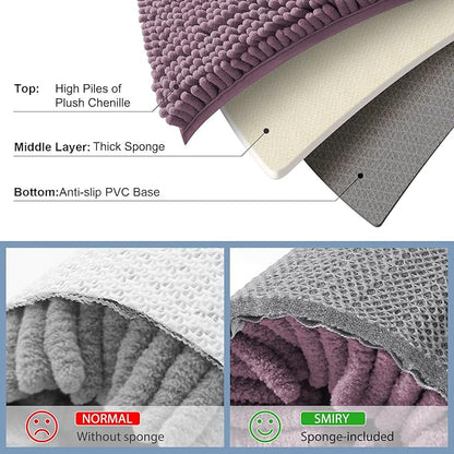 Smiry Luxury Chenille Bathroom Rugs 24x16, Extra Soft and Absorbent Shaggy Bath - Image 5