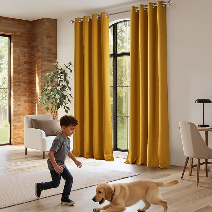 NICETOWN 100% Blackout Window Curtain Panels, 2 Pieces, Heat and Cold Blocking - Image 7