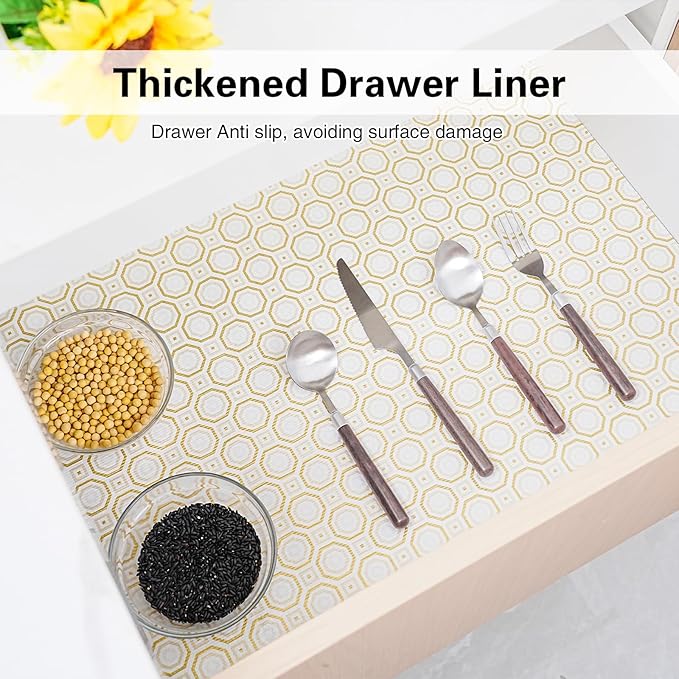 Drawer and Shelf Liner for Kitchen Cabinet, Non-Adhesive Cabinet Liner 12in x - Image 3