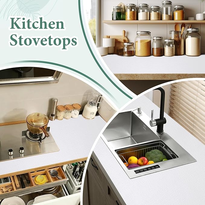 Drawer and Shelf Liner for Kitchen Cabinet: 17 in X 20 Ft Non Slip Waterproof - Image 6