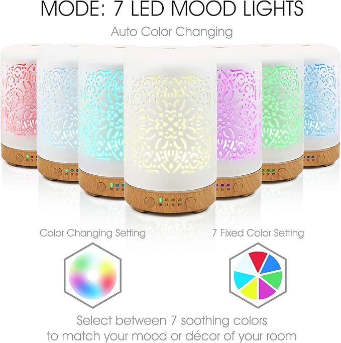 Earnest Living Essential Oil Diffuser White Ceramic Diffuser 100 ml Timers - Image 7