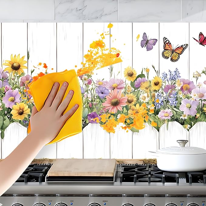 NYZE Kitchen Backsplash Stickers Waterproof Stove Backsplash Protector - Image 6