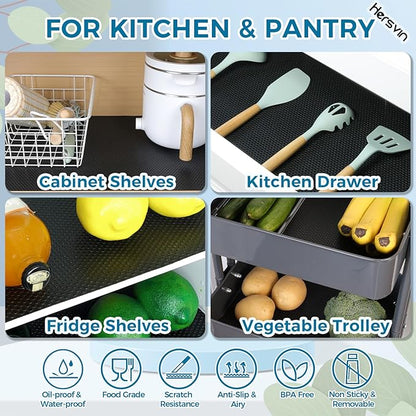 Hersvin Shelf Liners, 20 in x 20 ft Kitchen Drawer Mats, Non-Adhesive EVA - Image 7