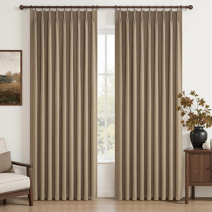 Pinch Pleated Blackout Curtains 60 Inches Wide by QJMYDECO