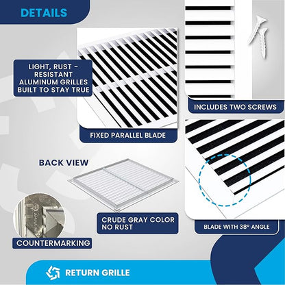 20x18 Inch Air Return Vent Cover Decorative – Premium Aluminum AC Vent Cover - Image 9