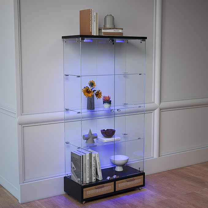 Yoluckea 4-Tier Glass Display Cabinet - Image 9