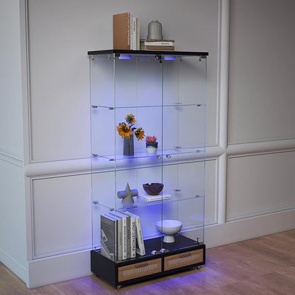Yoluckea 4-Tier Glass Display Cabinet - Image 9