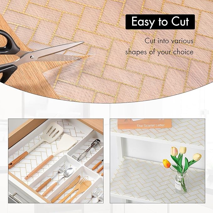 Cooyes Shelf Liner for Kitchen Cabinets – Non-Adhesive Waterproof Drawer Liner - Image 5
