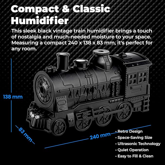 OMEO Black Small Train Aromatherapy Humidifier & Essential Oil Diffuser - Image 8