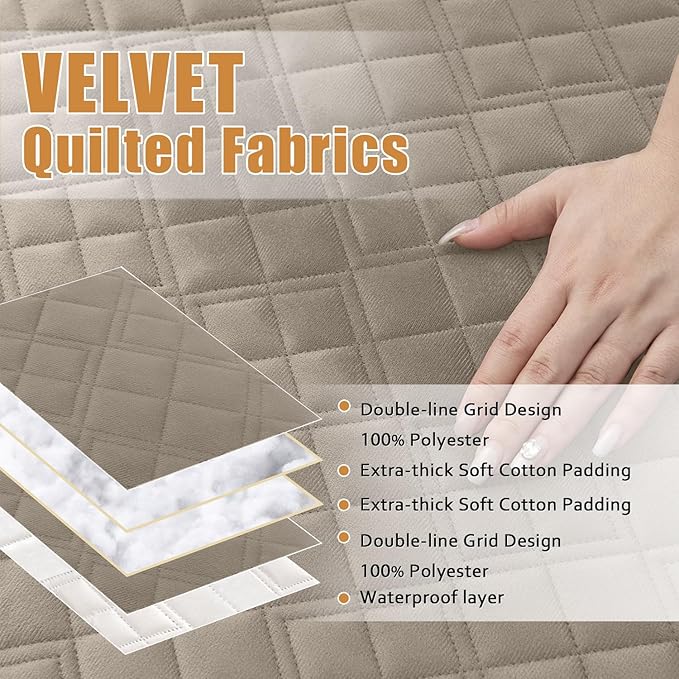 Arfntevss Waterproof Sectional Couch Covers L Shape Washable Velvet Sofa Cover - Image 3
