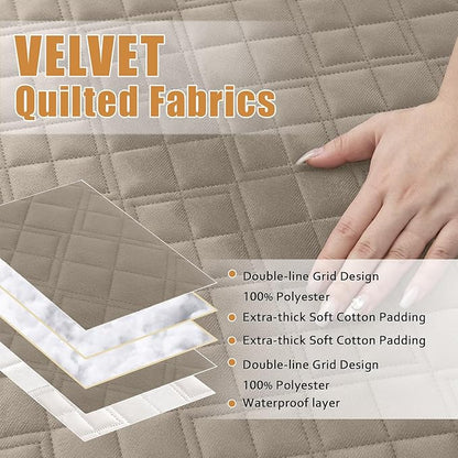 Arfntevss Waterproof Sectional Couch Covers L Shape Washable Velvet Sofa Cover - Image 3