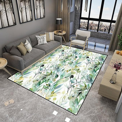 Watercolor Eucalyptus Leaves Shag Carpet - Image 4