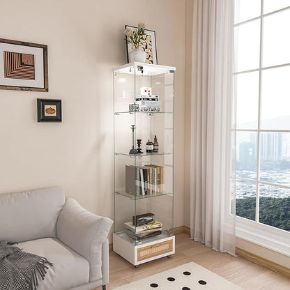 Yoluckea 4-Tier Glass Display Cabinet - Image 9