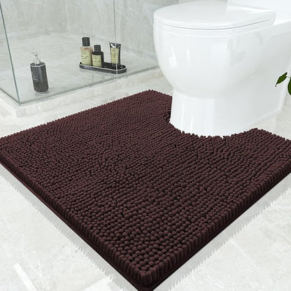 Smiry Luxury Chenille Toilet Rugs U-Shaped 24x24, Soft Absorbent Non-Slip by Smiry