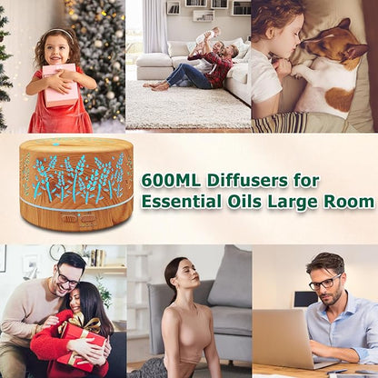 Diffusers for Essential Oils Large Room, 600ml Essential Oil Diffusers for Home - Image 6