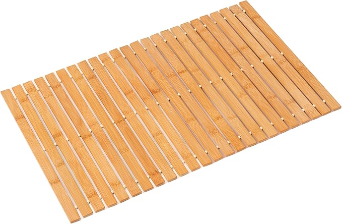 Bamboo Bath Mat Bathroom Rugs Floor Wood Shower Bathtub Waterproof Non Slip by Fovlaurs