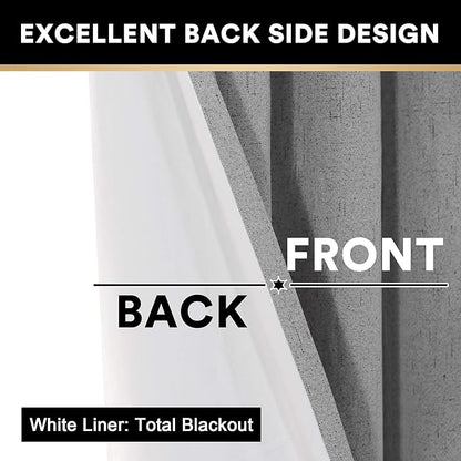 PrinceDeco 100% Blackout Curtains Thermal Curtains - Image 5