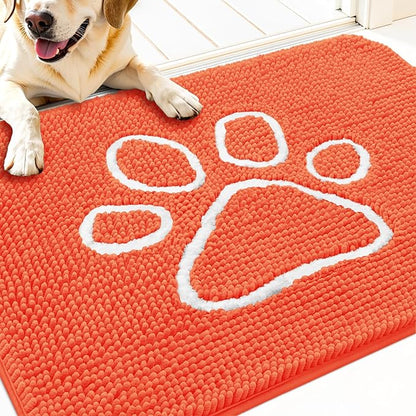 OLANLY Dog Door Mat for Muddy Paws 30x20, Paw Print Design, Absorbs Moisture by OLANLY