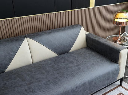 Faux Leather Waterproof Couch Sofa Cover Vintage PU Sectional Couch Cover Non - Image 6