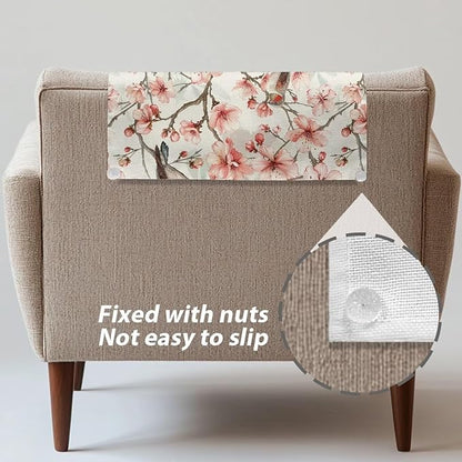 Slip Cover for Recliners Hummingbird Floral Print Anti-Slip Headrest Protector - Image 5