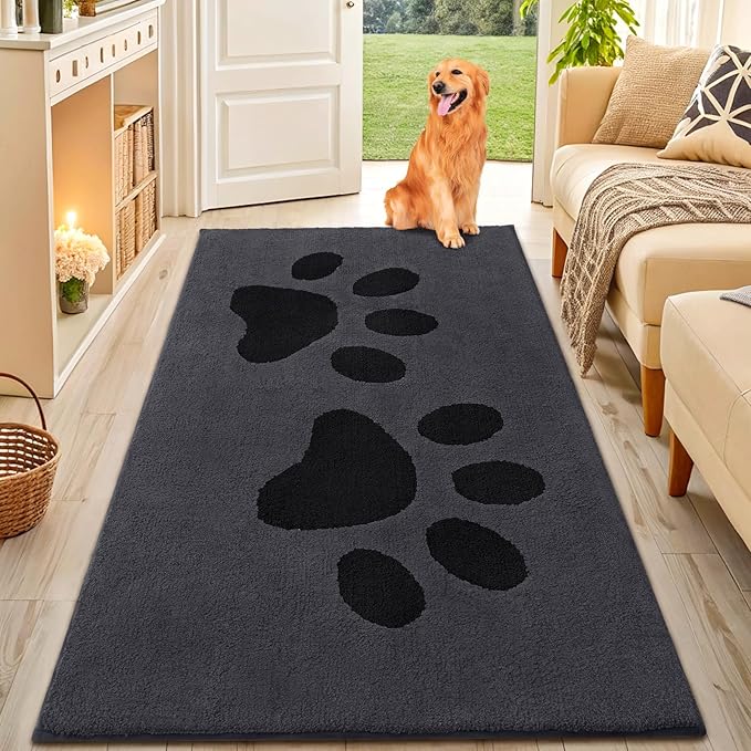 Smiry Dog Door Mat for Muddy Paws, Absorbs Moisture and Dirt, Low-Profile by Smiry