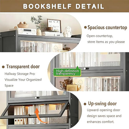 Curio Display Cabinet with Acrylic Glass Door, Large Capacity Storage Cabinet - Image 3