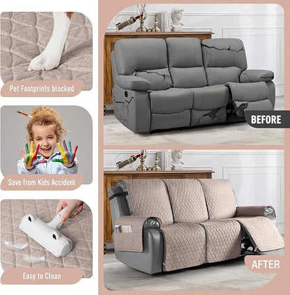 TAOCOCO 100% Waterproof Recliner Cover, Non-Slip Washable Reclining Couch Cover - Image 2