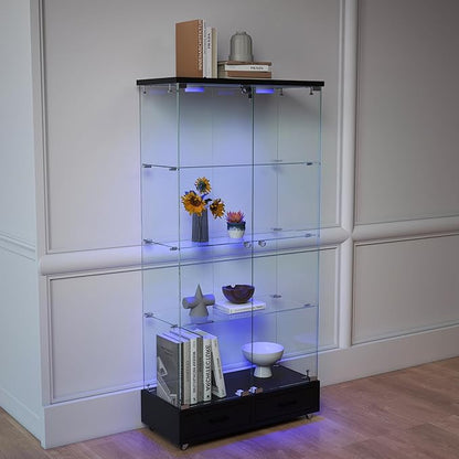 Yoluckea 4-Tier Glass Display Cabinet - Image 9