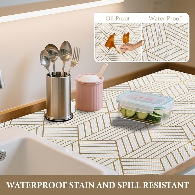 FINNEZ Drawer and Shelf Liner for Kitchen Cabinet Non Adhesive Non Slip 17in x - Image 3