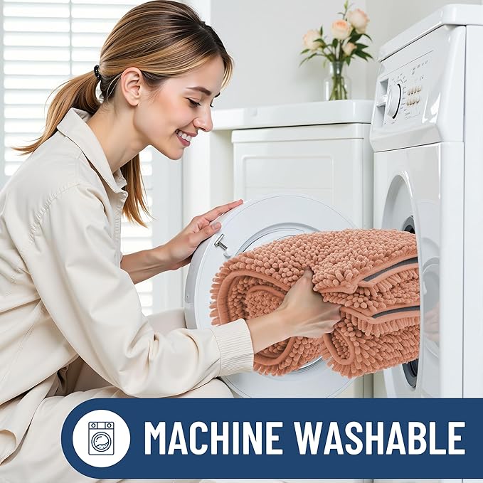 Smiry Luxury Chenille Bathroom Rugs 30x20, Extra Soft and Absorbent Shaggy Bath - Image 6