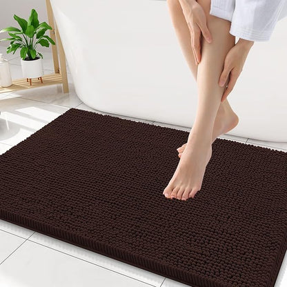 Smiry Luxury Chenille Bathroom Rugs 34x21, Extra Soft and Absorbent Shaggy Bath by Smiry