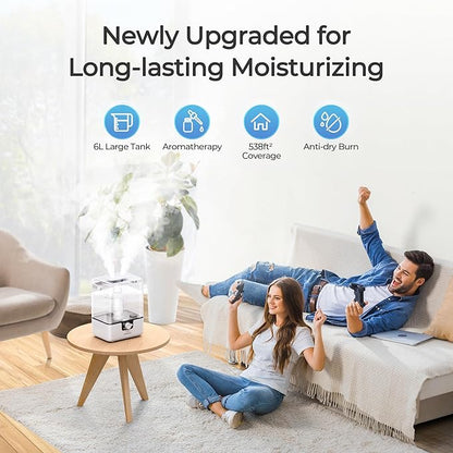 CHIVALZ Humidifiers for Bedroom, 6L Cool Mist Humidifiers for Baby Nursery - Image 2