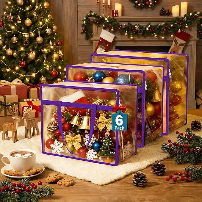 Budding Joy 6 Pack Clear Zippered Storage Bags - Image 2