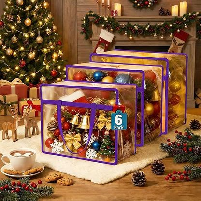 Budding Joy 6 Pack Clear Zippered Storage Bags - Image 2