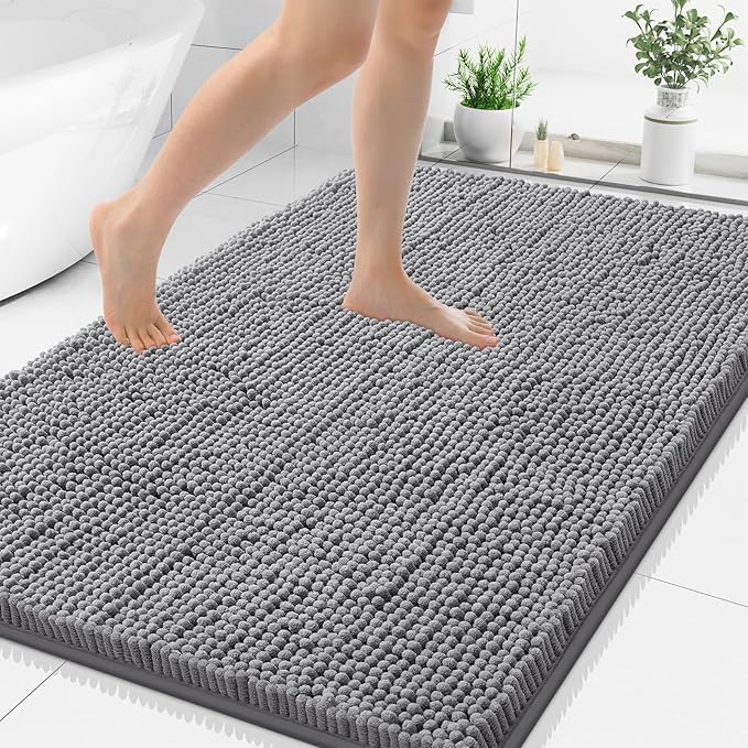 Smiry Luxury Chenille Bathroom Rugs 50x30, Extra Soft and Absorbent Shaggy Bath by Smiry