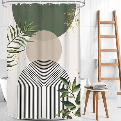 Stall Small Boho Shower Curtain 48Wx72H Rv Sage Green Modern Bohemian Abstract by MitpokBrand