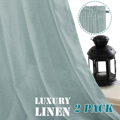H.VERSAILTEX Linen Curtains Elegant Natural Linen Semi Sheer Curtains Energy - Image 8